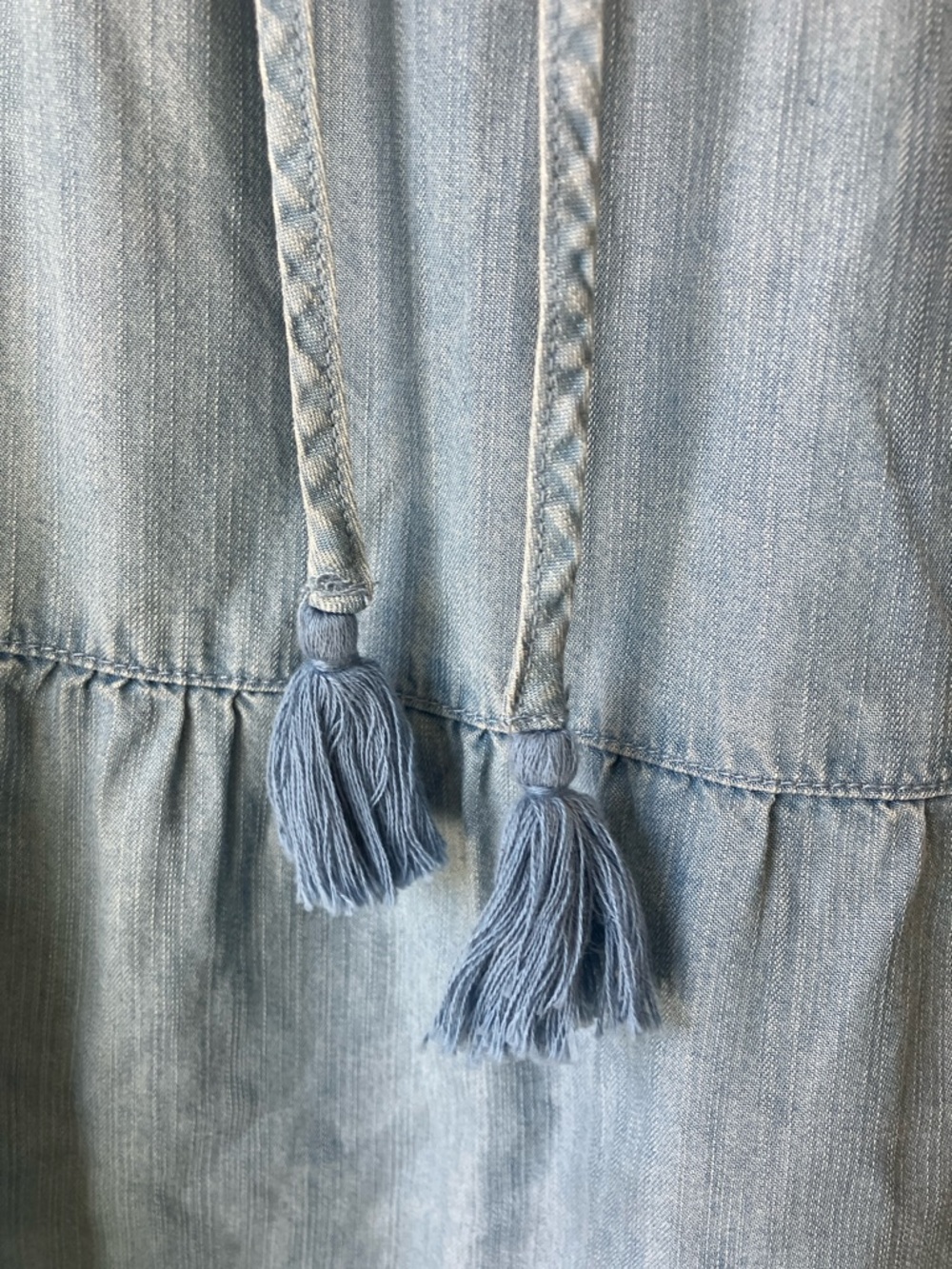 J JILL DENIM Tiered Midi Summer Skirt in Chambray Blue Women’s Size Small GUC - Picture 3 of 9